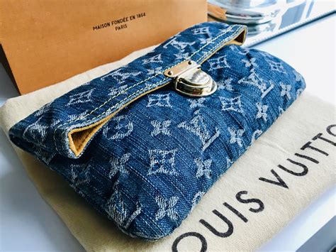 louis vuitton denim clutch bag|louis vuitton small bag men.